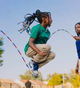 Girl jumping rope
