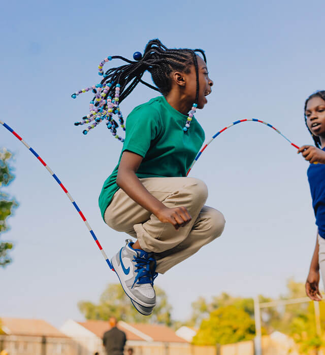 Girl jumping rope