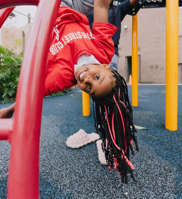 child playing on playground